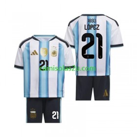 Camisolas de futebol Argentina Jose Manuel Lopez 21 Criança Equipamento Principal World Cup 2026 Manga Curta